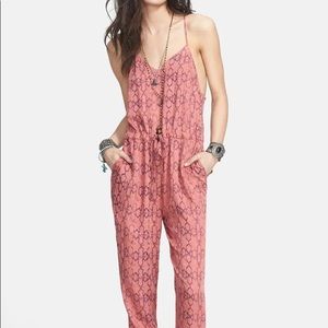 Free People 'Sunset' Open Back Print Jumpsuit